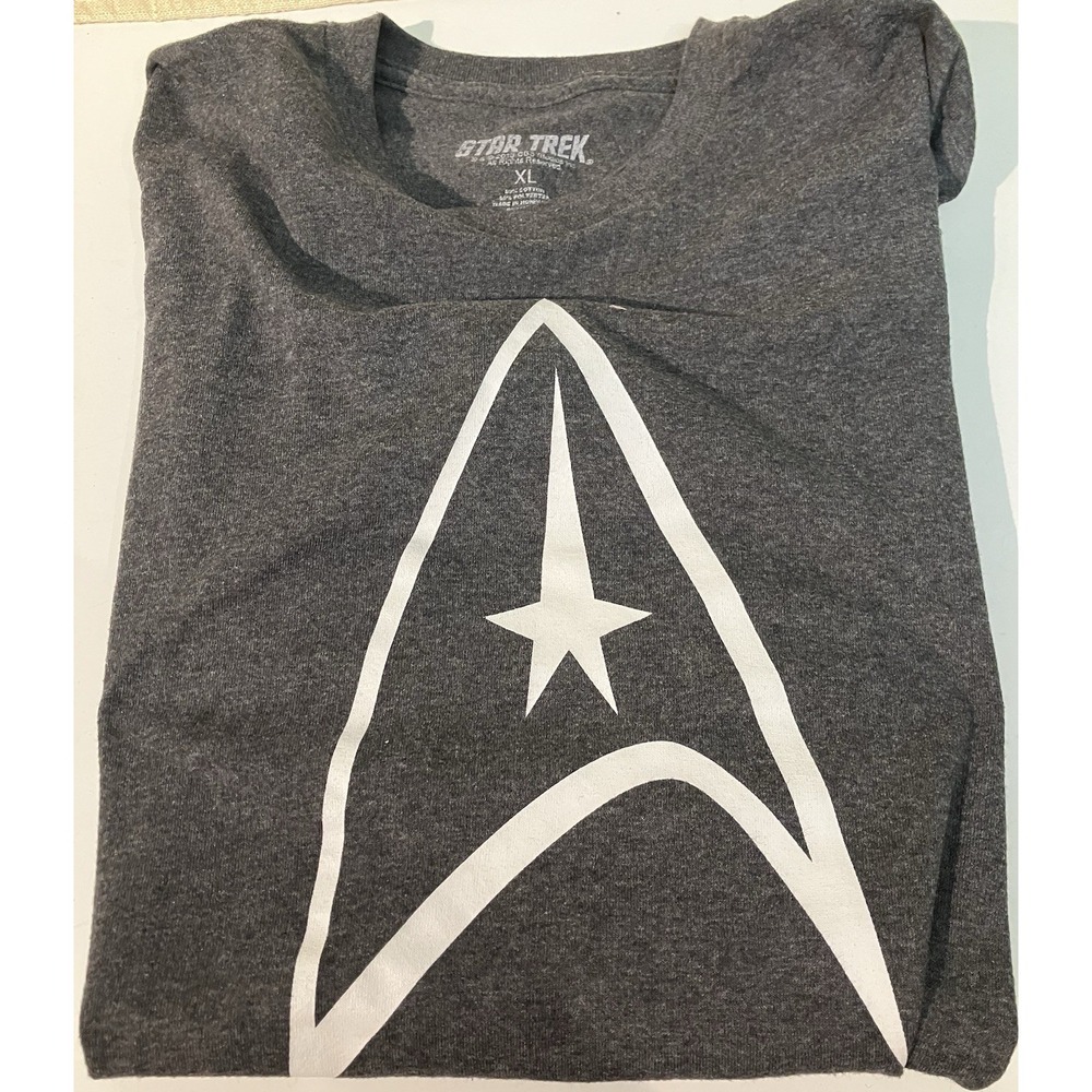 Star Trek Men's XL Gray Logo T-Shirt TV Memorabilia